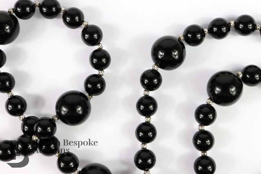 Great Gatsby Style 18ct, Onyx and Diamond Necklace - Image 3 of 6