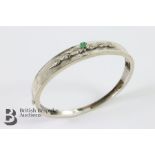 18ct White Gold Emerald and Diamond Bangle