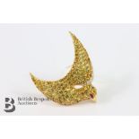 18ct Yellow, White, Diamond and Ruby Brooch