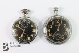 Vintage Chrome-Plated Alarm Pocket Watch