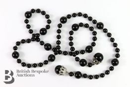 Great Gatsby Style 18ct, Onyx and Diamond Necklace