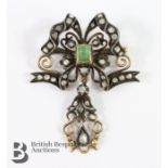 Early 19th Century Emerald and Diamond Pendant Brooch