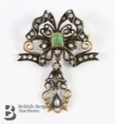 Early 19th Century Emerald and Diamond Pendant Brooch