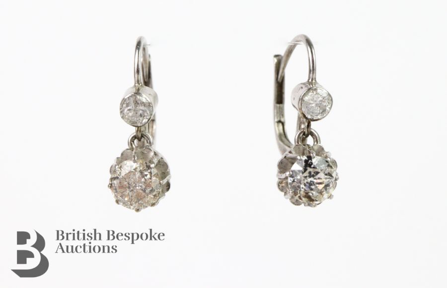 Pair of Platinum Diamond Earrings - Image 2 of 2