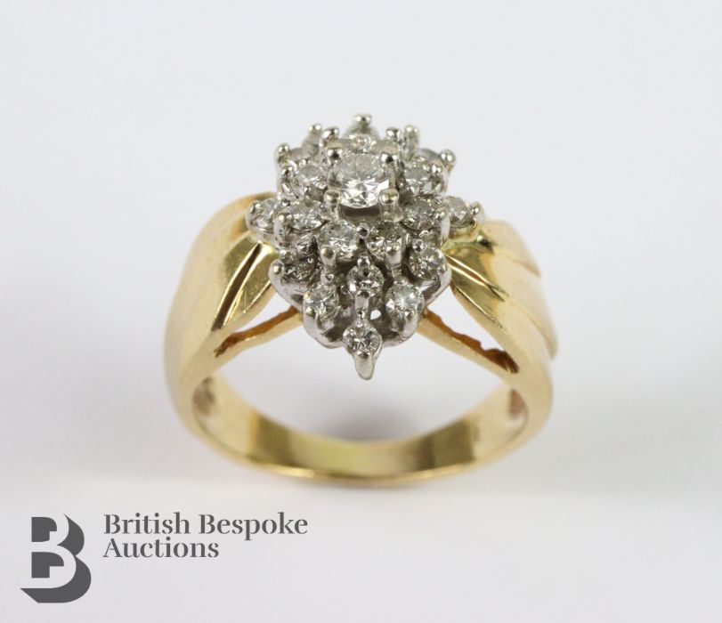 Diamond Set Floral Cluster Ring - Image 3 of 4