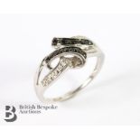 9ct White Gold and Black Diamond Ring