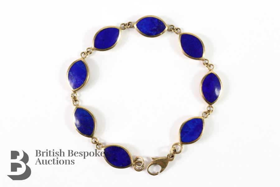 9ct Gold Lapis Lazuli Bracelet - Image 2 of 3