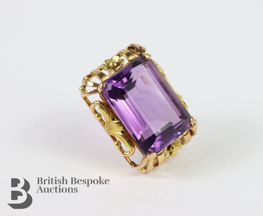 14/15 ct Fine Amethyst Brooch - Image 3 of 5