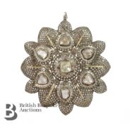 Antique Indian Silver Gold and Diamond Star Pendant Brooch