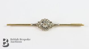 18ct Gold and Diamond Bar Brooch