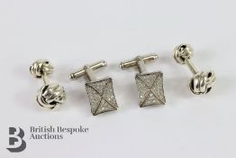 Two Pairs of Silver Cufflinks