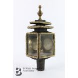 Antique Brass and Wrought Metal Coaching Lamp