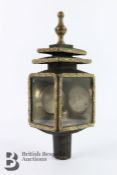 Antique Brass and Wrought Metal Coaching Lamp