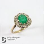 9ct Diamond and Emerald Ring