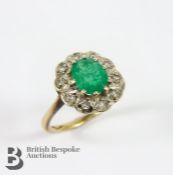 9ct Diamond and Emerald Ring