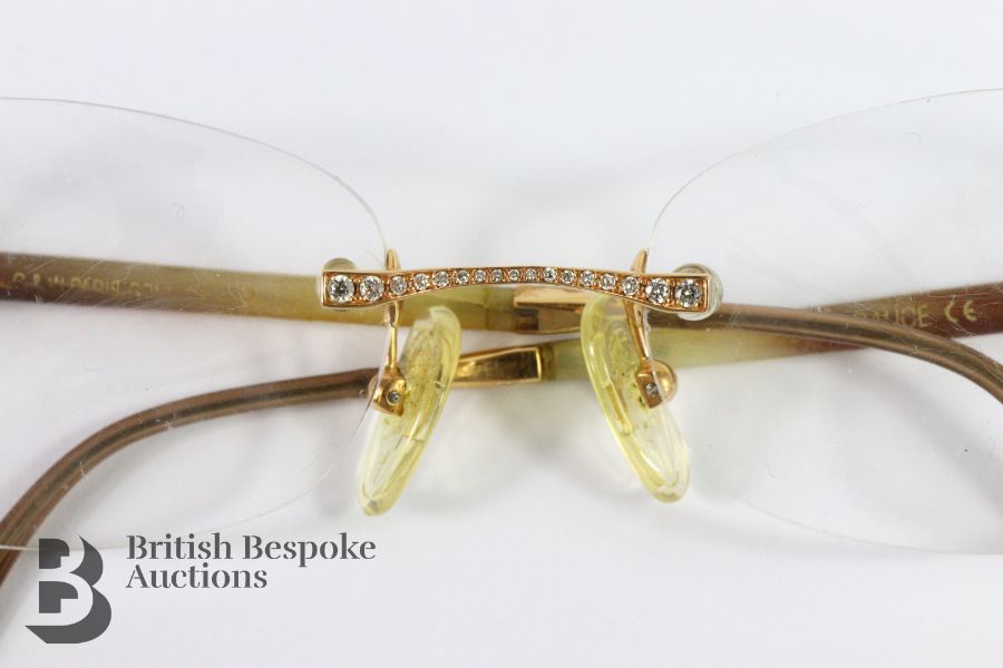 Pair of Ladies 18ct Gold and Diamond Spectacles - Image 3 of 4