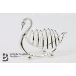 Silver Plated Swan Toast Rack