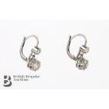 Pair of Platinum Diamond Earrings