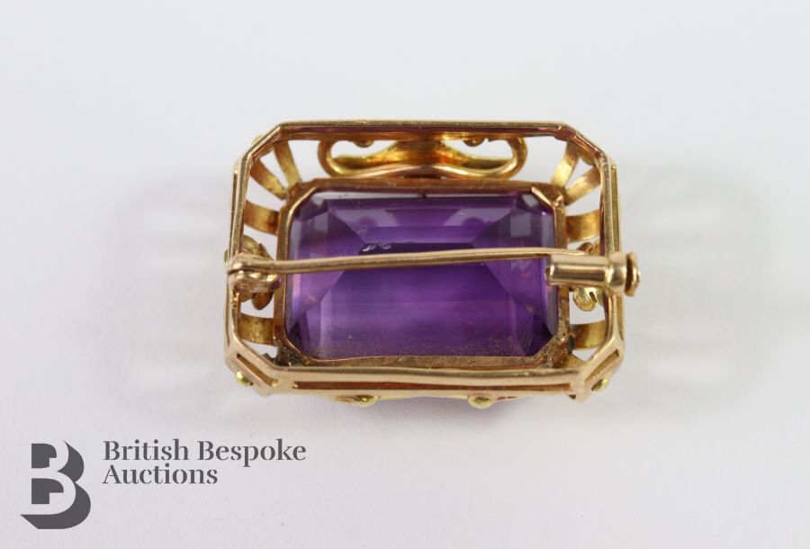 14/15 ct Fine Amethyst Brooch - Image 4 of 5