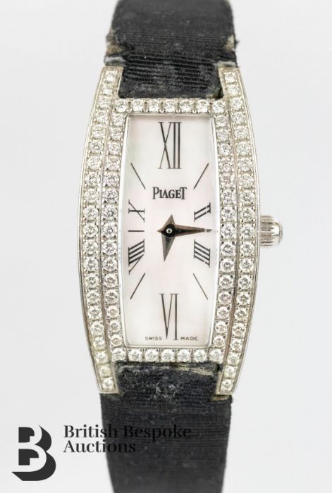 Piaget Tonneau 18ct White Gold and Diamond Wrist Watch - Image 4 of 7