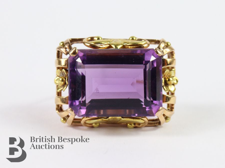 14/15 ct Fine Amethyst Brooch - Image 2 of 5