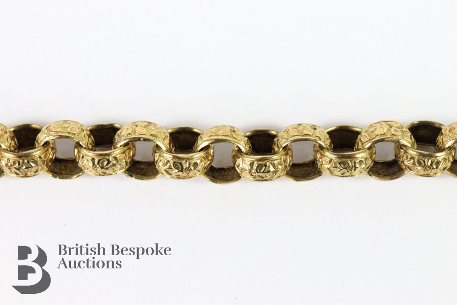 Vintage 9ct Gold Fob Bracelet - Image 2 of 3