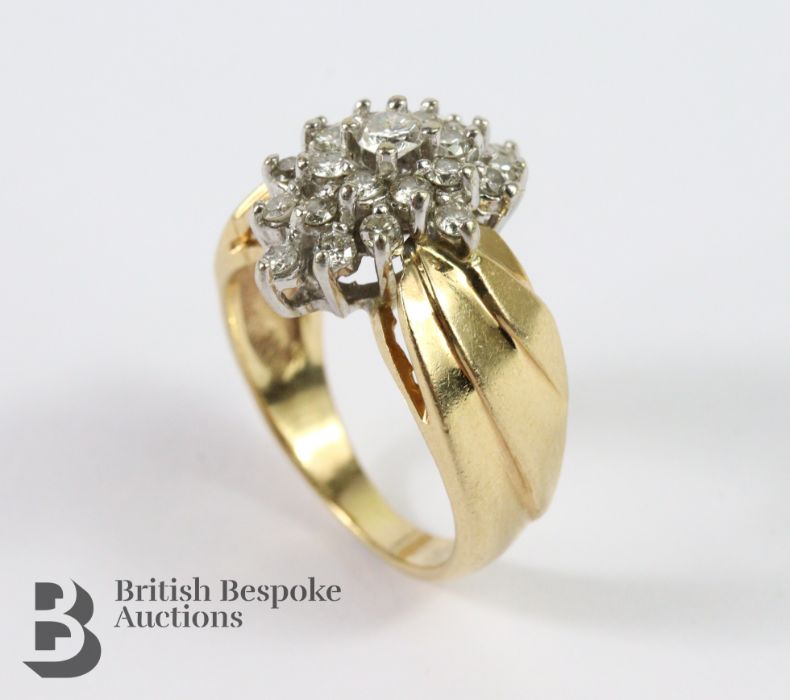 Diamond Set Floral Cluster Ring - Image 2 of 4