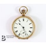 9ct Gold Open Faced Pocket Watch