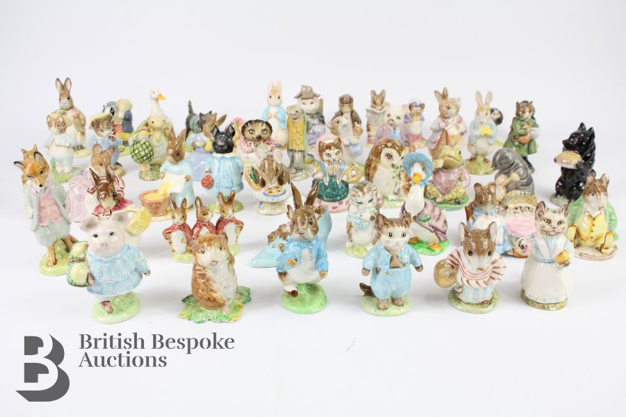 Collection of 48 Beatrix Potter Figures from Beswick and Royal Albert