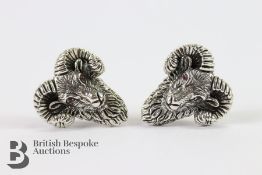 Pair of Silver Rams Head Cufflinks