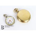 9ct Gold-Plated Elgin Open Face Pocket Watch