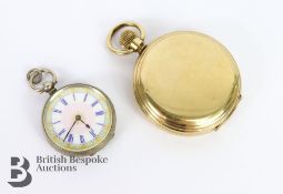 9ct Gold-Plated Elgin Open Face Pocket Watch