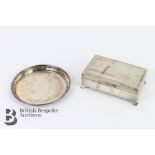 Silver Pin Tray and Cigarette Box