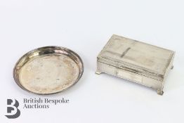 Silver Pin Tray and Cigarette Box