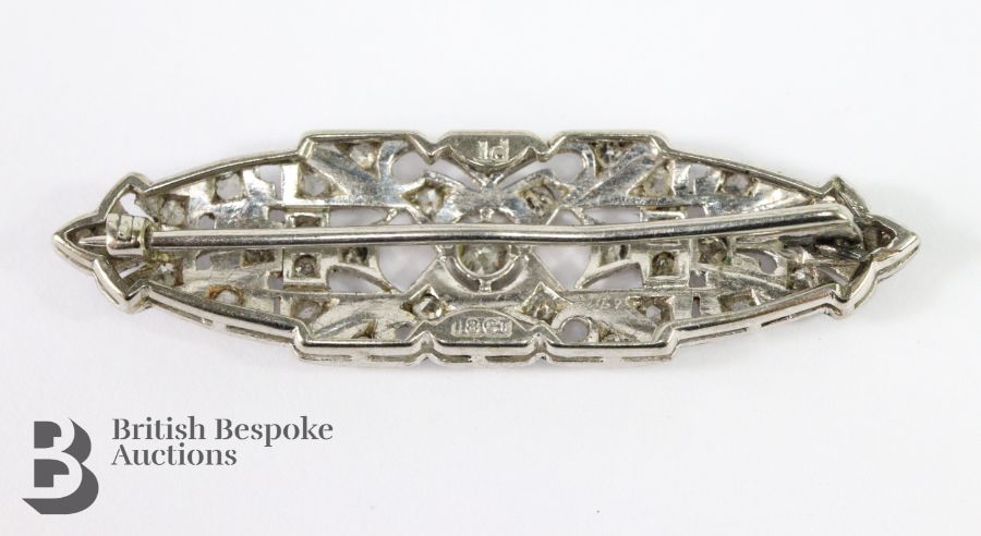 18ct White Gold and Platinum Edwardian Diamond Brooch - Image 9 of 11