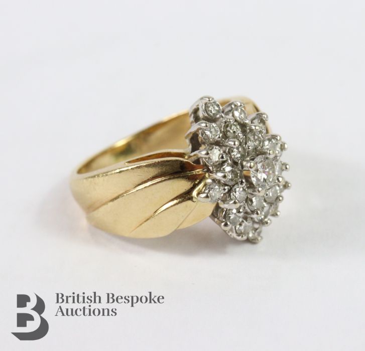 Diamond Set Floral Cluster Ring - Image 4 of 4