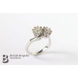 18ct White Gold Two Stone Diamond Cross-Over Ring