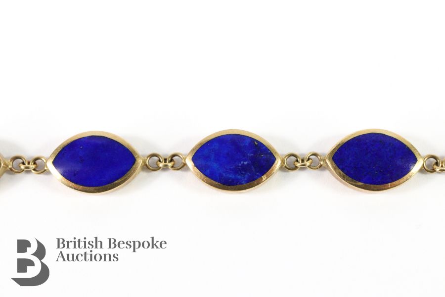 9ct Gold Lapis Lazuli Bracelet - Image 3 of 3