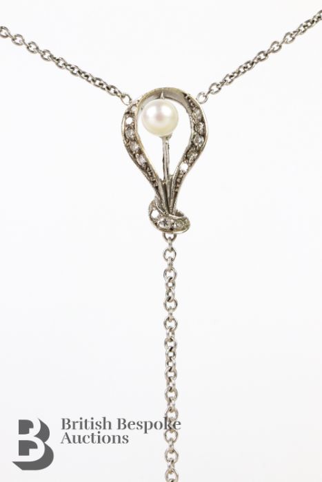 18ct White Gold, Diamond Southsea Pearl Pendant - Image 5 of 6