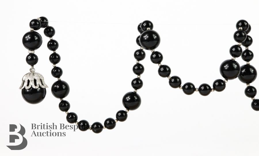 Great Gatsby Style 18ct, Onyx and Diamond Necklace - Image 5 of 6
