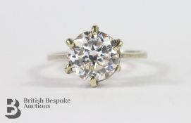 A 9ct White Gold and White Sapphire Ring