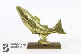 Brass 'Leaping Salmon' Motor Car Mascot