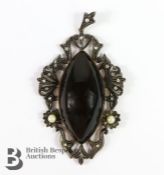 Victorian Jet and Pearl Pendant