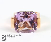 14ct Rose Gold Amethyst and Diamond Cocktail Ring