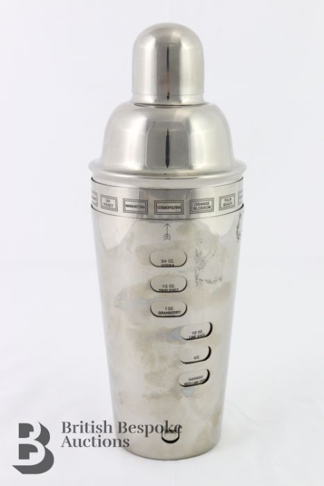 Contemporary Silver Plated Menu Cocktail Shaker