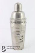 Contemporary Silver Plated Menu Cocktail Shaker