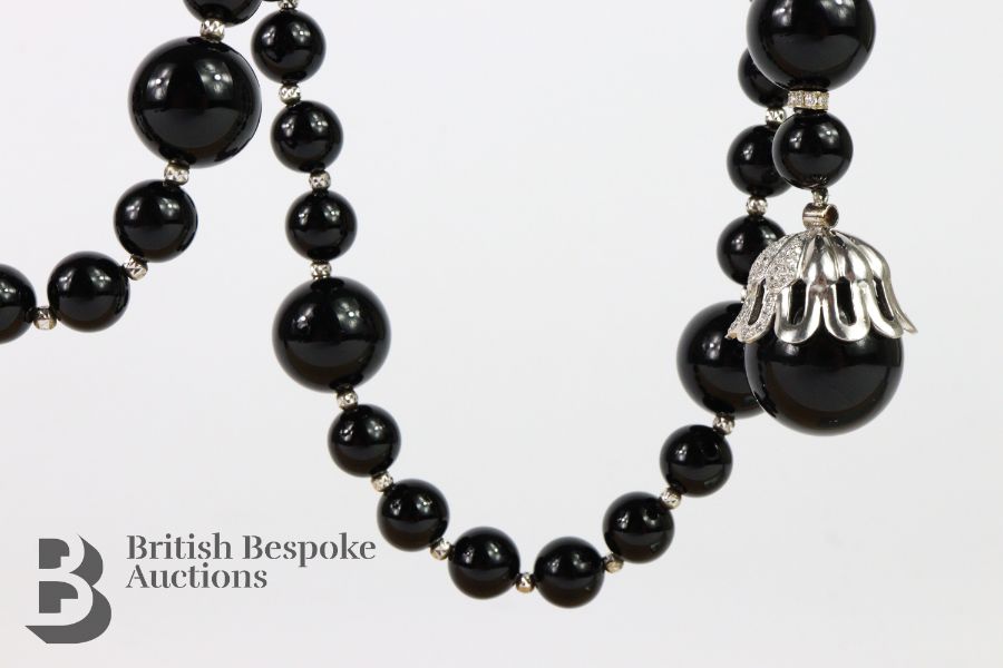Great Gatsby Style 18ct, Onyx and Diamond Necklace - Image 6 of 6