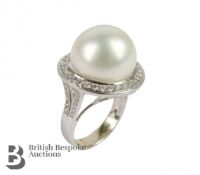 Mikimoto Pearl and Diamond Ring