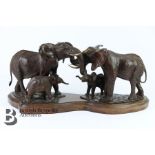Terry O. Matthews Bronze Sculpture of African Elephants