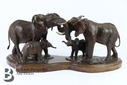 Terry O. Matthews Bronze Sculpture of African Elephants